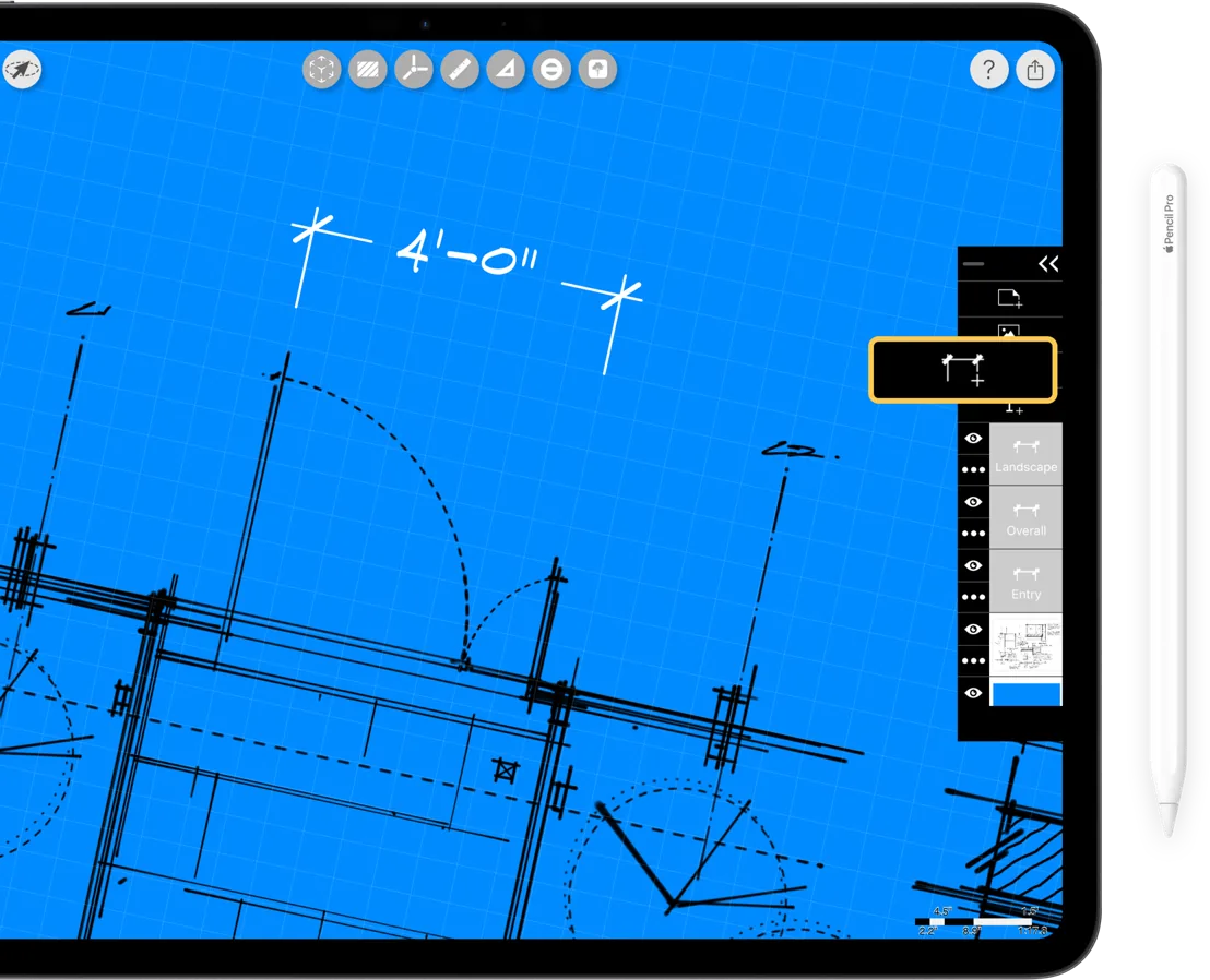 Morpholio Trace: Best iPad App for Architects, dimension drawings